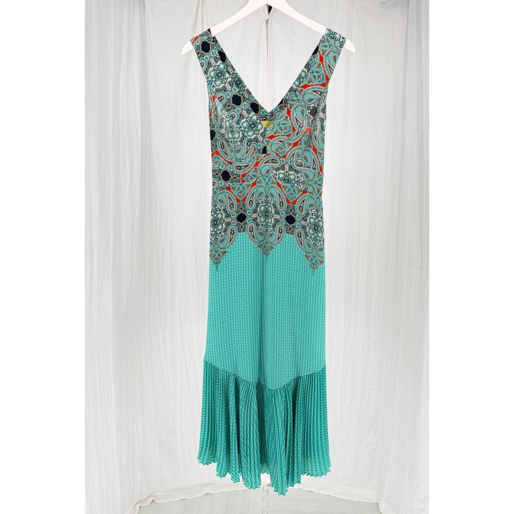 Anthropologie Maeve Canyon Creek Pleated Paisley Midi Dress Size 6‎